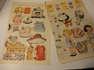 1922 Dolly Dingle Full Page Uncut Paperdolls (two Sheets)