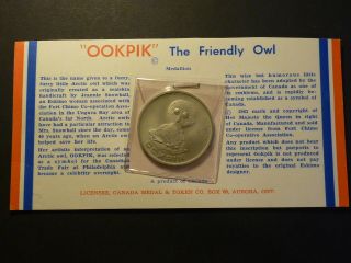 Ookpik - The Friendly Owl Medal,  With Card Of Issue,  35 Mm