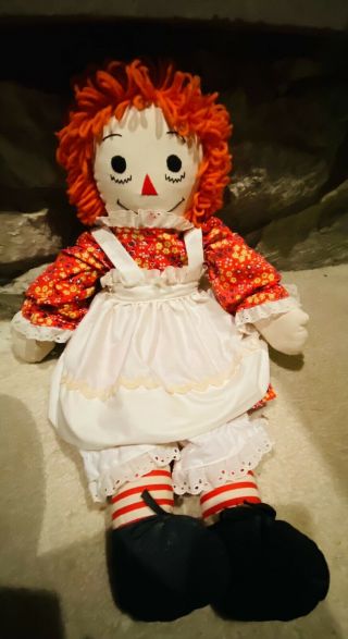 Rare Vintage Raggedy Ann Doll With Embroidered Face Collectable