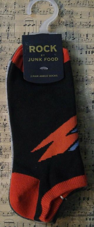 David Bowie Ankle Socks By Junk Food 2 Pair Shoe Size 5 - 10