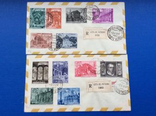 Vatican City 1949.  Definitive And Expresss Stamps On Two Registered Covers