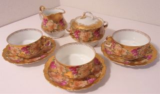 Vintage Rosenthal R.  C.  Bavaria Sugar Creamer 3 Teacups Saucers Alice
