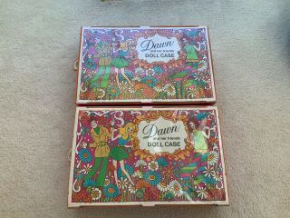 Two Empty Topper Pink Dawn Doll And Family Cases