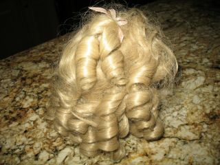 Vintage Blonde Curls Doll Wig.  Shirley Temple? 12 