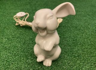 Adorable Vintage Rosenthal German Porcelain Laughing Bunny Figurine Lamp 5 1/2