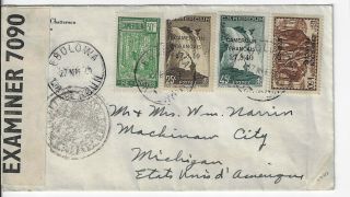Cameroon 1941 Censored Cvr Ebolowa To Mackinaw City Mi Sc 182,  261,  263,  271 (s230