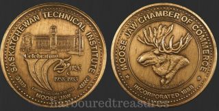 1983 Moose Jaw Saskatchewan Trade Dollar Token Canada Bronze Plated Only 200