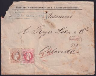 Austria 1871 Stamps On Registered Mail Wien To Ostende,  Belgium.  X2911