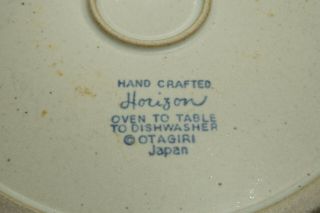 6 Mid Century Modern OTAGIRI HORIZON Blue Black Stoneware Pottery Dinner Plates 3