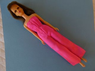 Vintage Barbie Francie Satin Happenin ' 1237 Fuchsia Satin Jumpsuit, 3