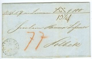 Denmark: Address Letter For Parcel Hamburg To Holbaek 1862.