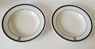 Set Of 2 Vintage Homer Laughlin Us Navy Fouled Anchor Salad Dessert Bowls - Usa