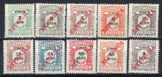 Timor Portugal 1911 Postage Due Stamp Sc.  J 11/20 Mh With And Without Gum