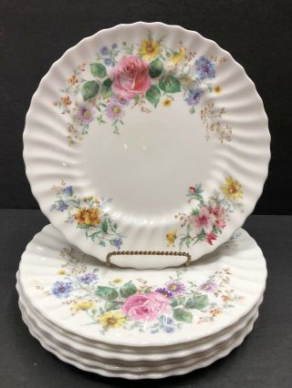 Vintage Antique Royal Doulton Arcadia 10.  5” Dinner Plates Floral Bone China (7)