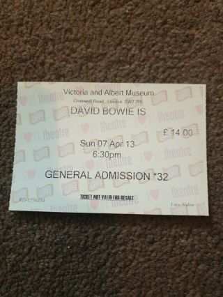 David Bowie Is V&a Ticket Stub