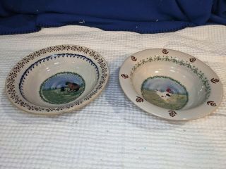 Nicholas Mosse Potter Vintage Soup/cereal Bowls Set Of 2 (1 Has Chip)