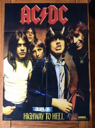 Ac/dc Highway To Hell & October File Double Sided Poster.  Hammer.  760 X 560mm.