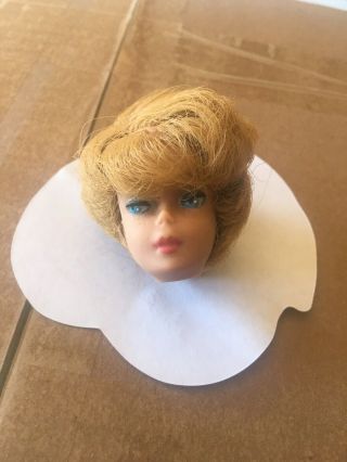 Vintage (stamped 1968) Honey Blonde Bubble Cut Barbie Doll Head Only