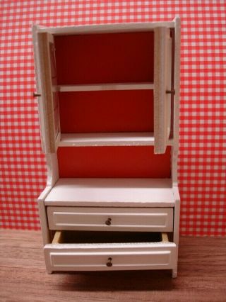 Vintage Lundby Dollhouse Miniature White Cabinet w/Working Doors & Drawers 2