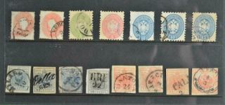 Lombardy & Venetia Italy Stamps Selection On Stock Card (t122)