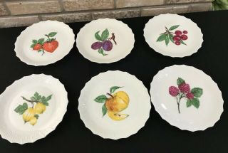 6 Vintage Hand Painted Limoges France Porcelain Dessert Luncheon Plates 7.  5”