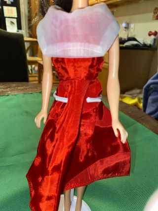 1960’s Vintage Barbie Clone Red Satin Dress Hong Kong