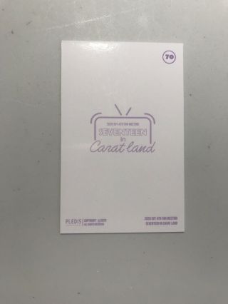 Seventeen Caratland Official Goods Photocard Trading Card Hoshi Soonyoung Kpop 2