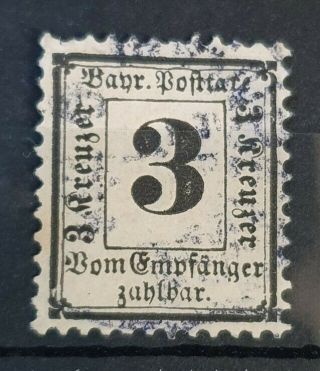 Bayern Germany 1870 - 1871 Postage Due 3 Kr Michel 3x Cv €600