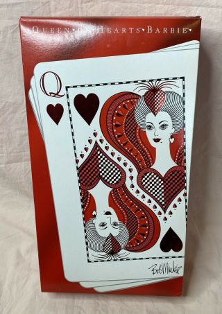 1994 QUEEN OF HEARTS BARBIE Doll - Bob Mackie Designer - MIB - Poker/Playing Cards 3