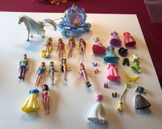 Polly Pocket Disney Princess,  Gowns,  Shoes,  Prince Carriage,  Horse