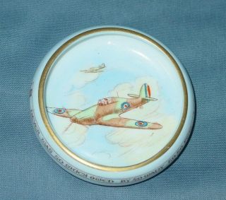 Paragon Porcelain England Wwii Patriotic Series Pin Dish Airplane Spitfire