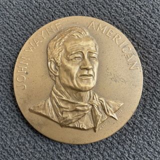 Vintage 1979 John Wayne American Commemorative Bronze Medal Coin Medallion
