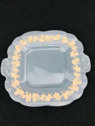 Vintage Wedgwood Embossed Queensware Cream On Lavender Cake Plate With Handles