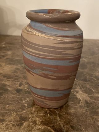 Niloak Pottery 1910 - 24 Mission Swirl Vase Shape F 4.  5”