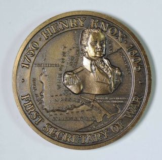 1976 The Knox Trail Historical Society Henry Knox First Secretary Of War Medal