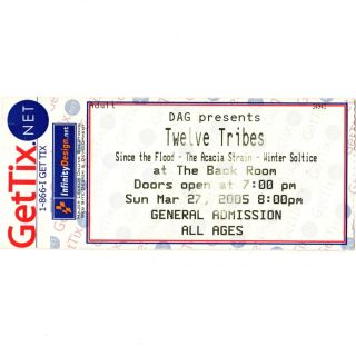 Twelve Tribes Concert Ticket Stub Austin Texas 3/27/05 Metal The Back Room Rare