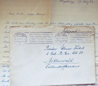 Translated Ww2 Letter By German Wife - Later Killed In Action A.  Speer Mentioned