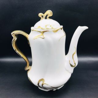 Antique Prov Saxe ES Germany Porcelain Tea Set Teapot Creamer Sugar Bowl 3