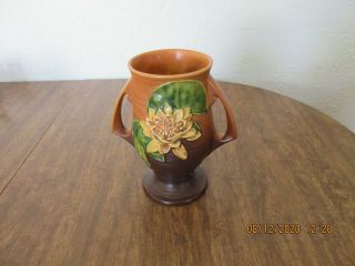 Vintage Roseville Art Pottery Water Lily 2 Handle Vase 78 - 9 Usa 9 - 3/8 "