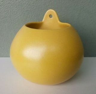 Camark Pottery - Yellow Arts & Crafts Ball Wall Pocket