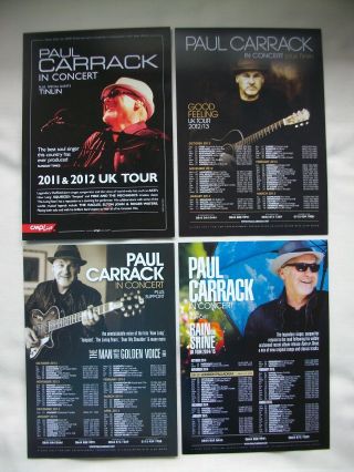Paul Carrack Live In Concert 2011/12/13/14/15 Uk Tours Promo Tour Flyers X 4