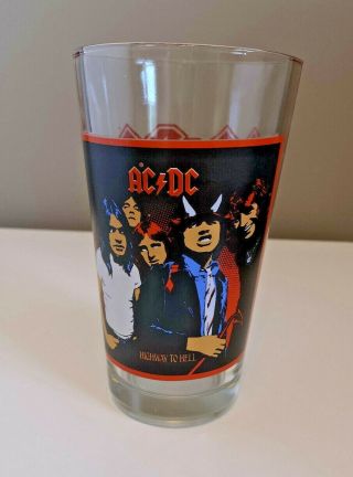 Ac/dc Highway To Hell 16 Oz Collectible Beer Glass Angus Malcom Young Bon Scott