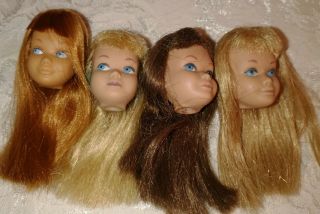 Vintage Barbie Sister Skipper Doll Heads Only Titian/blonde/brunette Tlc Mattel