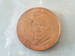 Edith Wilson First Lady President Woodrow Wilson 1915 - 1923 Brass Medal Token