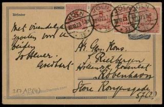 Germany 1923 Inflation Cover To Denmark 73284