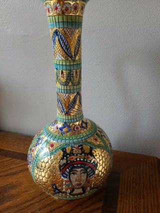 Vintage Gialletti G.  P.  Deruta Italy,  Mosaic 10” Italian Vase 2