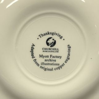 Set of 10 - 8” Salad Luncheon Plates Churchill Thanksgiving Myott Factory Archive 3