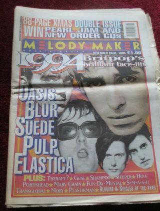 Melody Maker December 1994 Britpop Blur Oasis Suede Pulp Elastica John Peel
