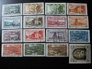 Saar Saarland Mi.  179 - 194 Complete Stamp Set Cv $95.  00