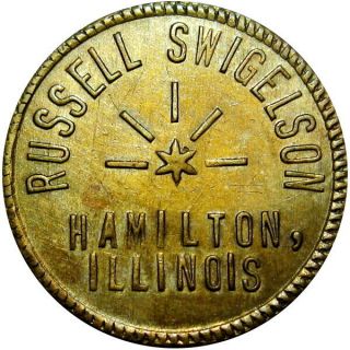 1930 Hamilton Illinois Good For Token Russell Swigelson